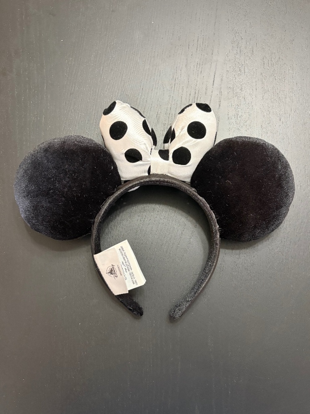 Disney Black and White Bow Minnie Ear Headband - Picture 2 of 2